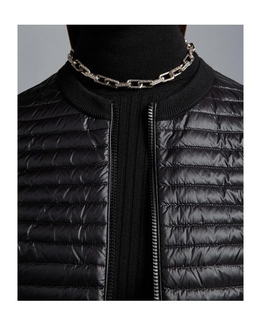 Moncler Black Padded Wool Cardigan