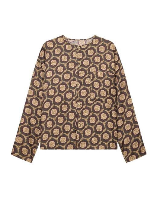 Emporio Armani Natural Geometric Print Shirt for men