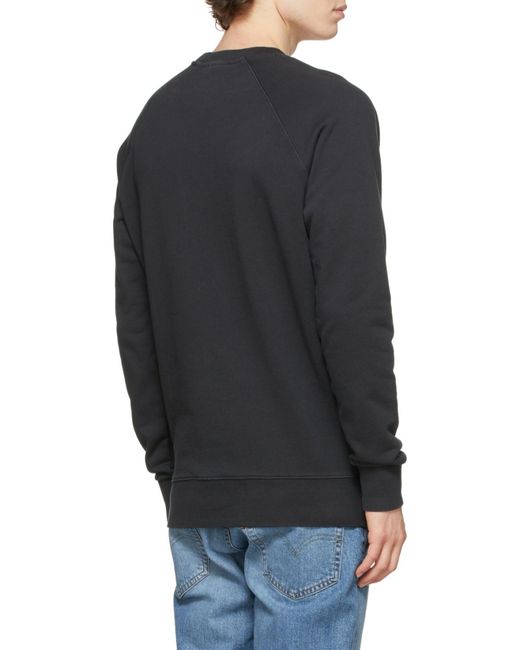 Maison Kitsuné Blue Logo-Patch Crew Neck Sweater for men
