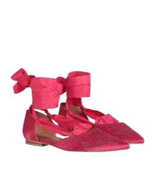 MAX&Co. Pink Water Drill Pointed Toe Flat Shoes