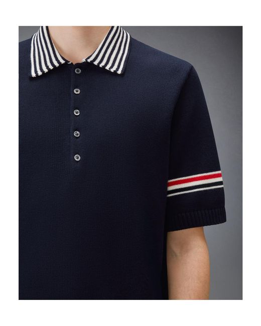 Thom Browne Blue Rwb Armband Sailboat Polo Shirt for men
