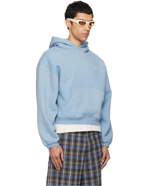 ERL Blue Logo Soft-Fit Hoodie for men