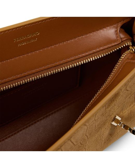 Ferragamo Natural Suede Clutch Bag
