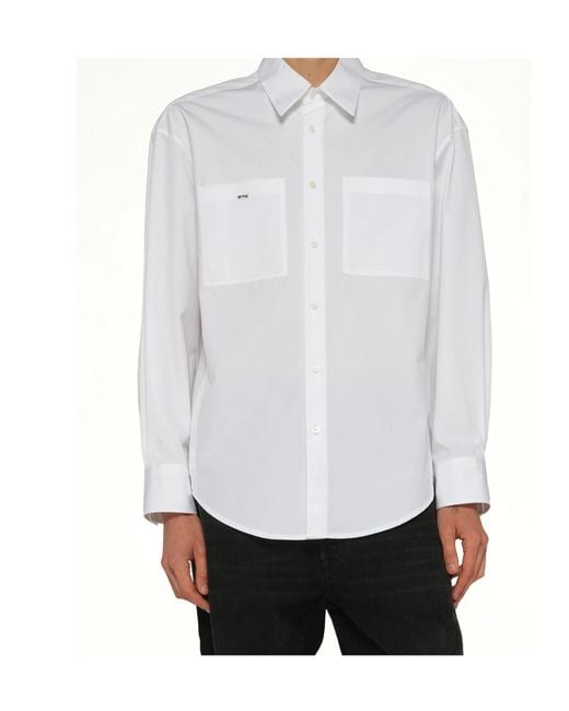 Wooyoungmi White Patch Pocket Logo Shirt for men