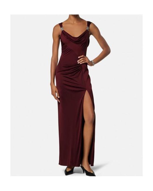 Versace Purple Draped Sleeveless Gown