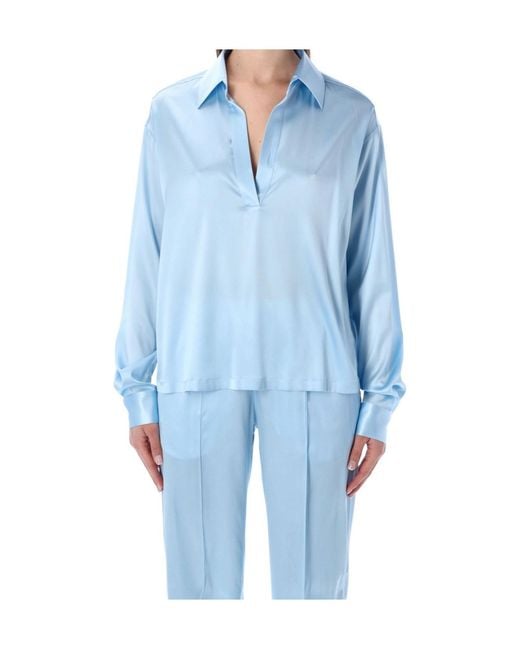 Tom Ford Blue V-Neck Long Sleeved Top