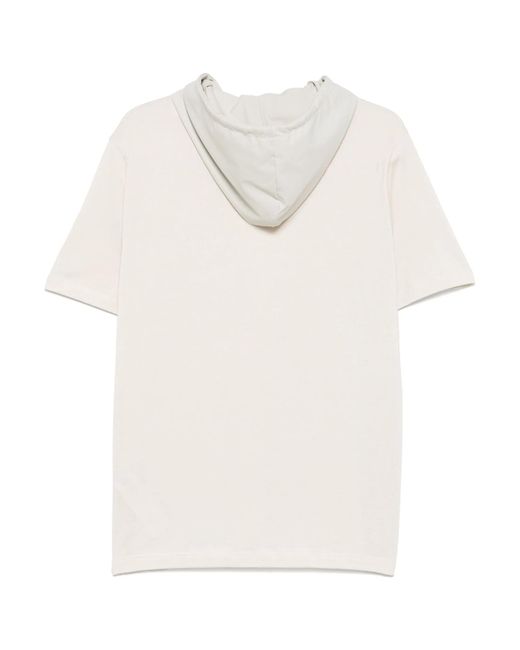 Eleventy White Logo-Embroidered T-Shirt for men