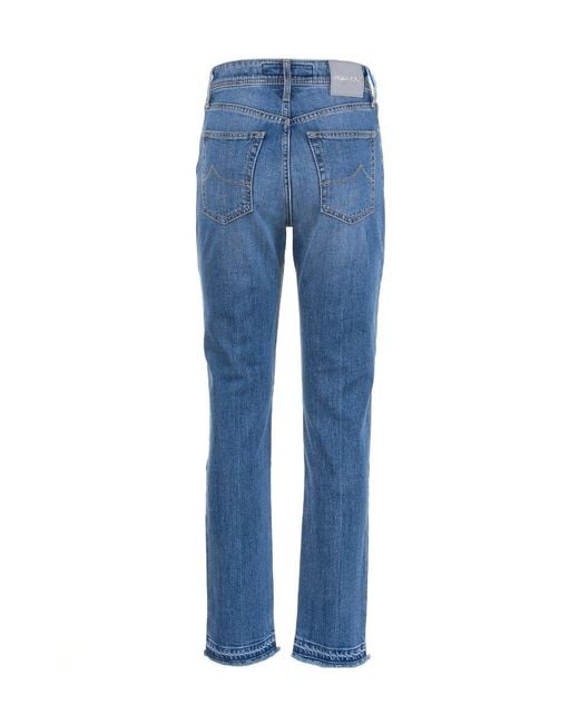 Jacob Cohen Blue Distressed Slim-Fit Jeans