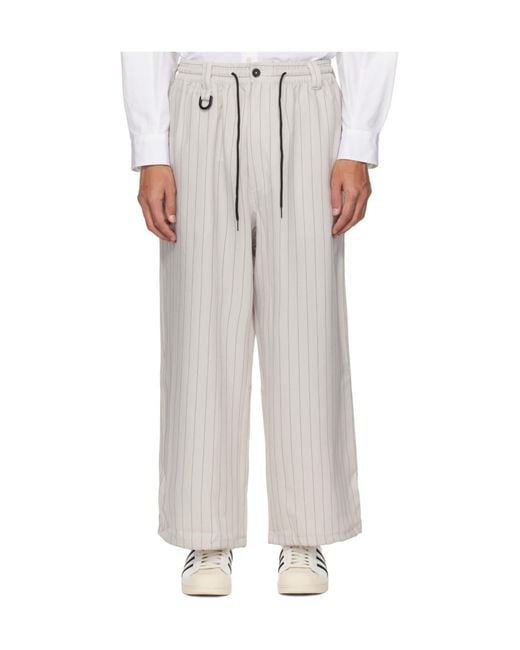 Y-3 Gray Pinstripe Casual Pants for men