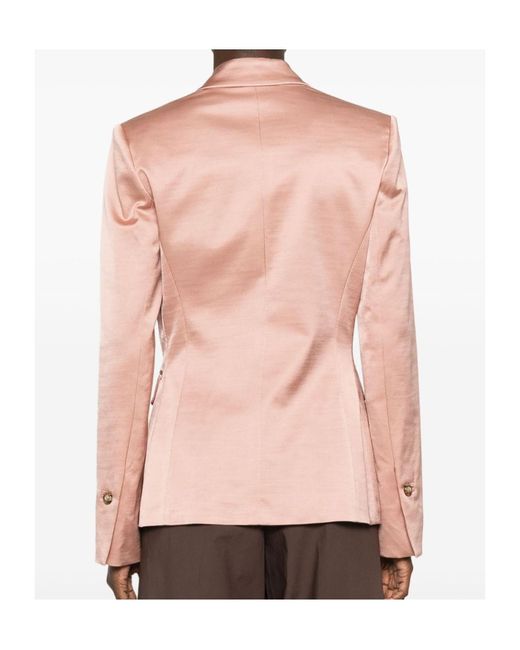 Pinko Pink Long-Sleeved Double Breasted Jacket