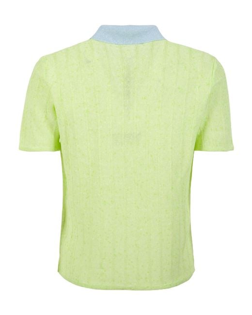 Marni Green Zip Pocket Knit Polo Shirt for men