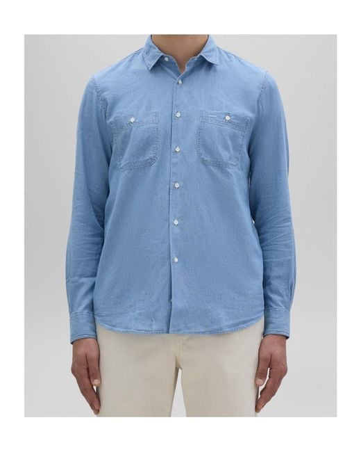 Aspesi Blue Regular-Fit Denim Shirt for men