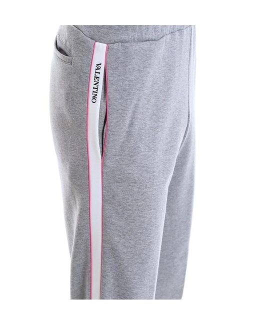 Valentino Gray Side Striped Sweatpants for men