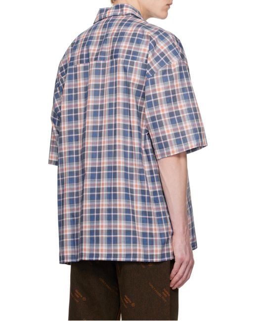Martine Rose Blue Zip-Up Polo Shirt for men