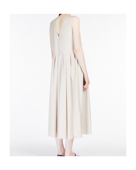 Max Mara White 'S Moira Crewneck Sleeveless Dress