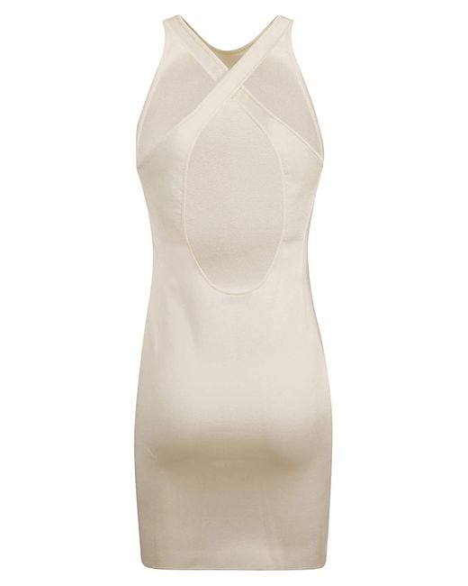 Saint Laurent White Crewneck Sleeveless Dress