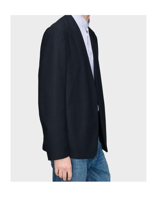 Maison Margiela Blue Open-Front Collarless Jacket for men
