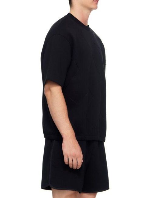 Emporio Armani Black Logo-Embroidered Cotton Blend T-Shirt for men