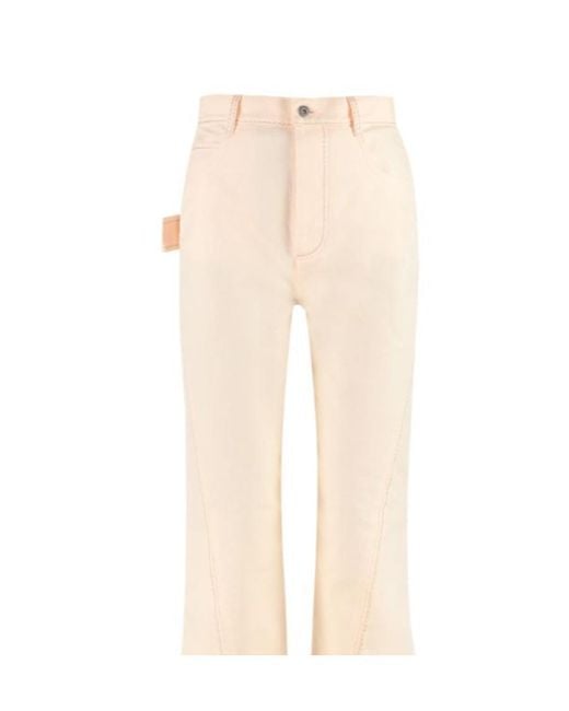 Bottega Veneta White High-Waist Panelled Jeans