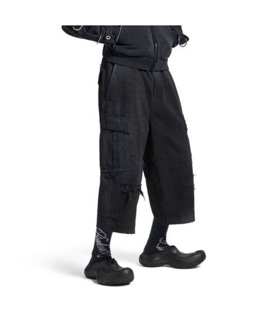 Balenciaga Blue Cropped Cargo Pants for men