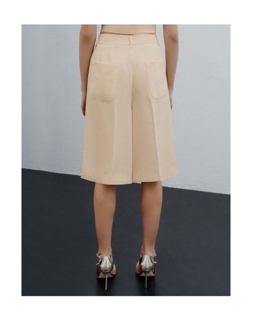 Marella Natural Envers Satin Bermuda Shorts