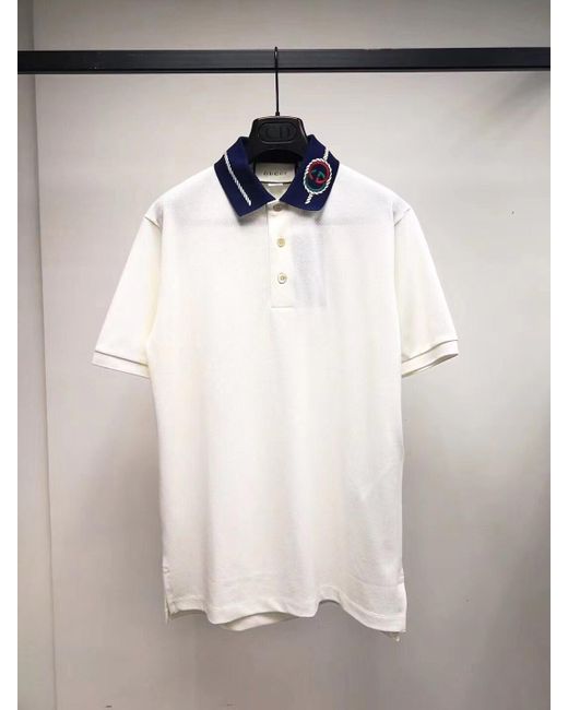Gucci White Interlocking G Polo Shirt for men