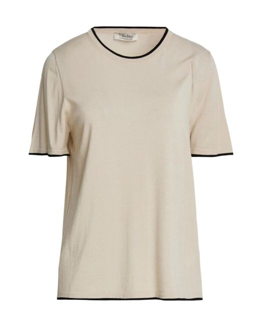 Max Mara Natural Minimalist Solid-Color Wool Top