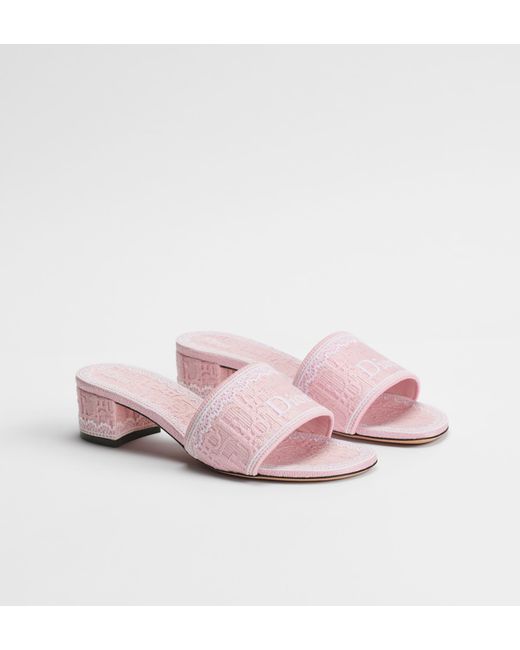 Dior Pink Amour Dentelle Heeled Slide
