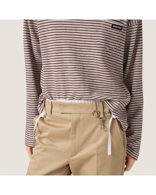 Miu Miu Multicolor Striped Pocket Knitted Top