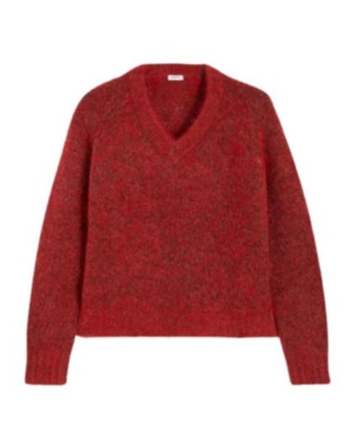 Aspesi Red V-Neck Sweater
