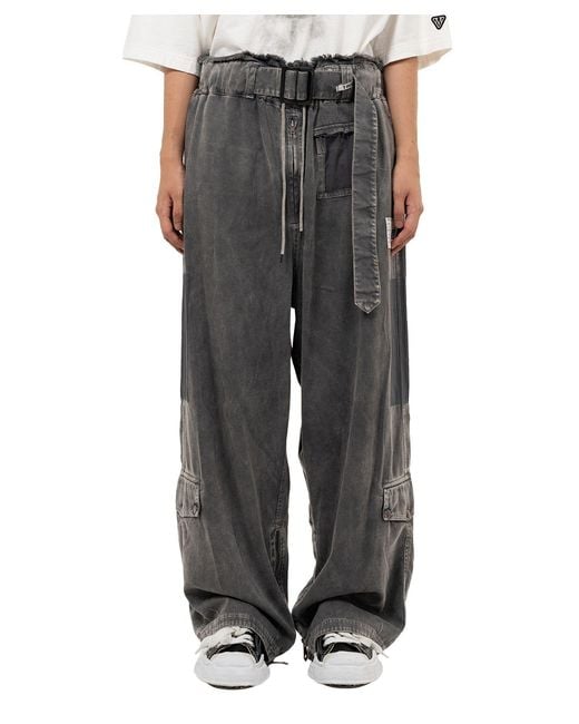Maison Mihara Yasuhiro Gray Distressed Flight Pants for men