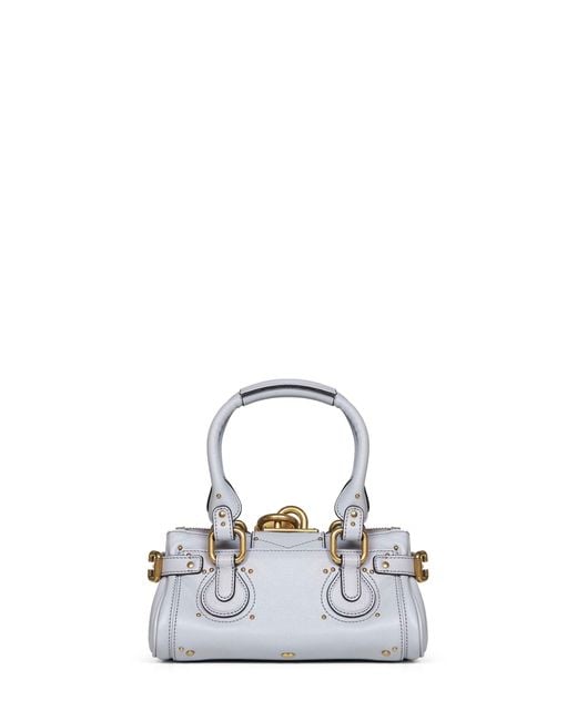 Chloé Gray Chloé Studded Padlock Shoulder Bag