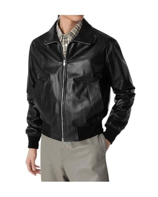 Bottega Veneta Black Leather Jacket for men