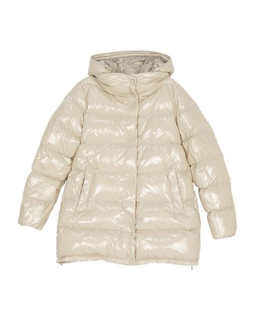 Herno Natural Long-Sleeved Hooded Down Coat