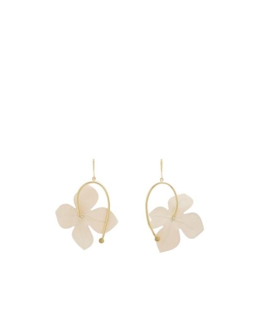 Marni Pink Poplin Flower Hook Earrings