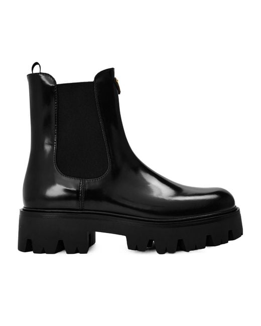 Prada Black Leather Chelsea Boots