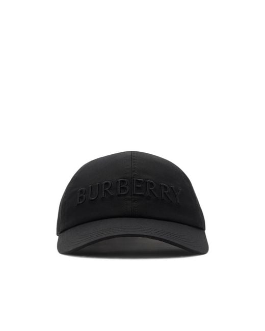 Burberry Black Logo Embroidered Baseball Cap for men