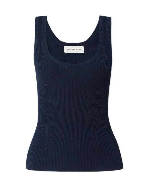 Dries Van Noten Blue Sleeveless Top