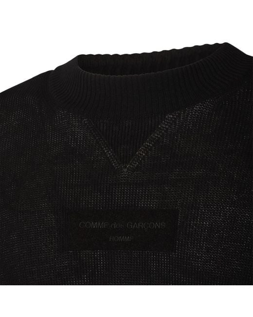 Comme des Garçons Black Comme Des Garçons Homme Logo Embroidered Oversized Jumper for men