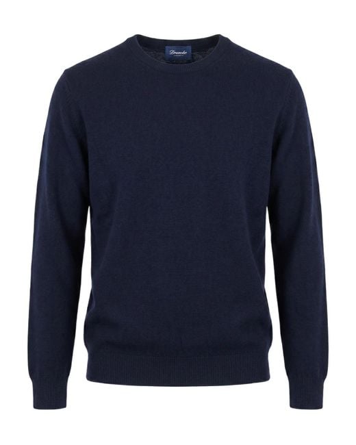 Drumohr Blue Long-Sleeved Sweater for men