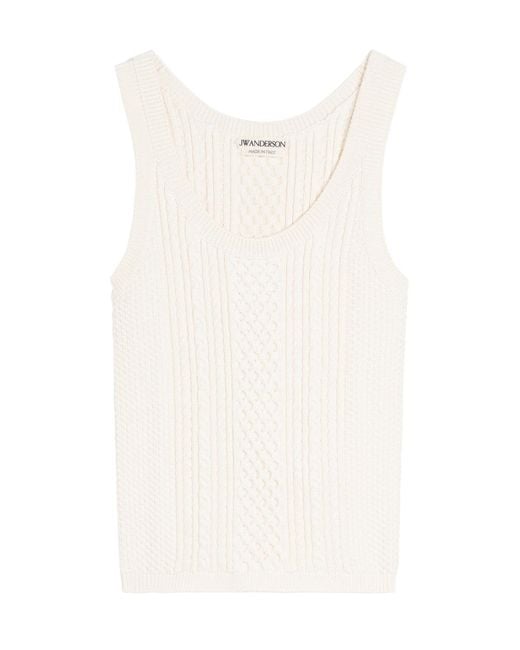 J.W. Anderson White Cable Knit Tank Top