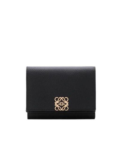 Loewe Black Anagram Trifold Wallet