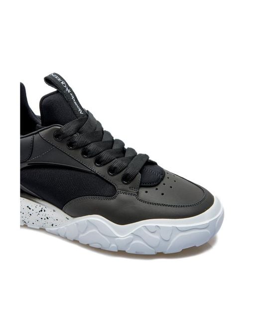 McQueen Black Court Tech Lace-Up Sneakers for men