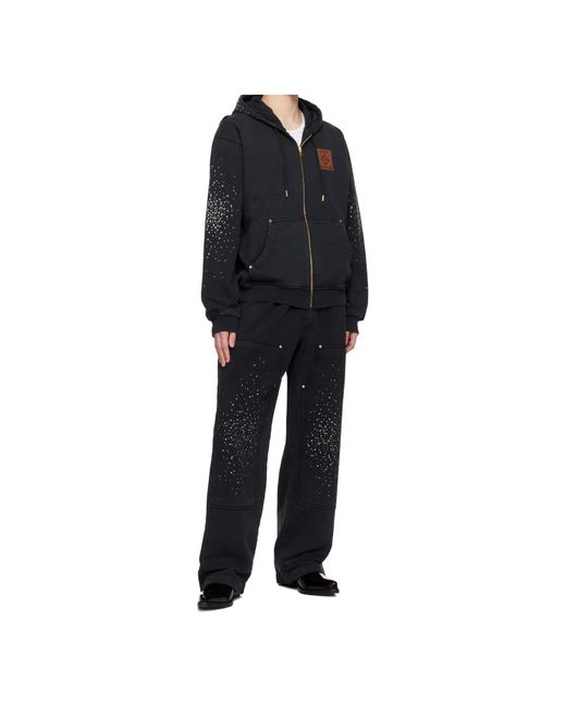 Casablanca Blue La Premonition Hotfix Printed Zipped Hoodie for men