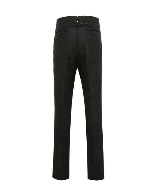 Thom Browne Black Straight-Leg Tailored Pants for men