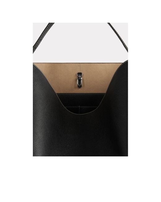 Totême  Black Totême Belt Detailed Tote Bag