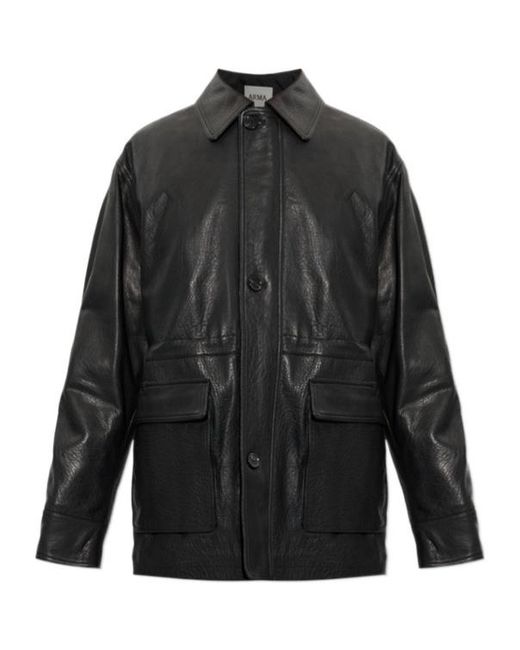 Arma Black Long-Sleeve Leather Jacket for men