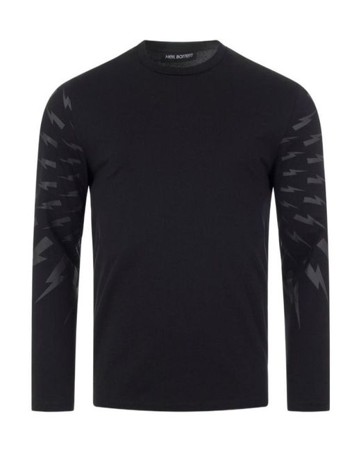 Neil Barrett Blue Thunderbolt-Print T-Shirt for men