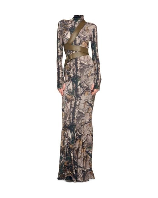 Norma Kamali Green Long Sleeve Turtle Fishtail Gown