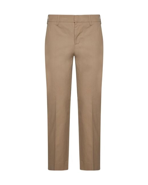 Pt Pantaloni Natural Straight-Leg Stretch-Cotton Trousers